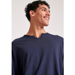 Relaxed fit t-shirt με λαιμό henley