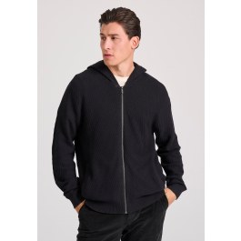 Relaxed fit ζακέτα με ανάγλυφη υφή και κουκούλα