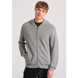 Relaxed fit ζακέτα με ανάγλυφη υφή και κουκούλα