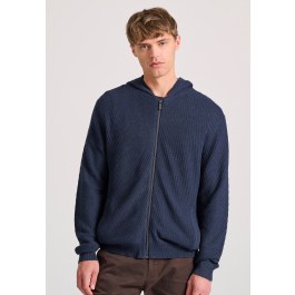 Relaxed fit ζακέτα με ανάγλυφη υφή και κουκούλα