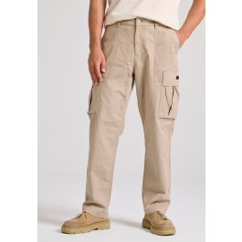 Loose fit cargo παντελόνι σε micro ζακάρ ύφανση (dobby)