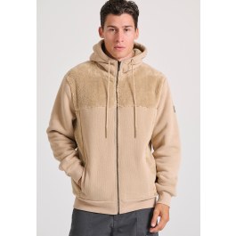 Oversized φούτερ ζακέτα με εσωτερική επένδυση