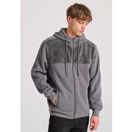 Oversized φούτερ ζακέτα με εσωτερική επένδυση