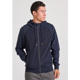 Men's zip-up hoodie with wafle weaving