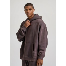 Oversized garment dyed φούτερ με κουκούλα