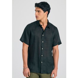 Garment dyed κοντομάνικο λινό πουκάμισο - The essentials