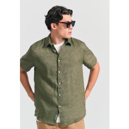 Garment dyed κοντομάνικο λινό πουκάμισο - The essentials