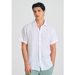 Garment dyed κοντομάνικο λινό πουκάμισο - The essentials