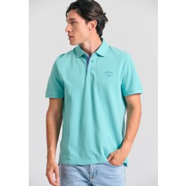 Polo shirt with printed artwork on the chest