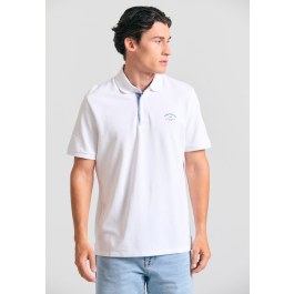 Polo shirt with printed artwork on the chest