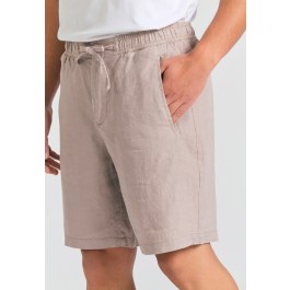 Comfort fit garment dyed λινή βερμούδα