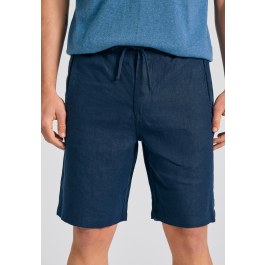 Comfort fit garment dyed λινή βερμούδα