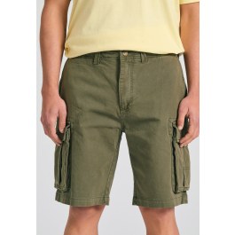 Loose fit garment dyed cargo βερμούδα