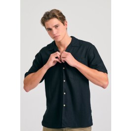 Κοντομάνικο relaxed fit πουκάμισο από λινό και lyocell