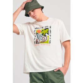 Relaxed fit t-shirt με abstract frame τύπωμα