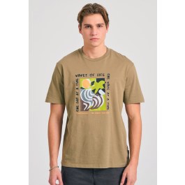 Relaxed fit t-shirt με abstract frame τύπωμα