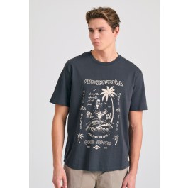 Relaxed fit t-shirt με tropical τύπωμα