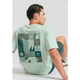 Organic cotton relaxed t-shirt με abstract τύπωμα