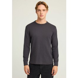 Relaxed fit μονόχρωμη μακρυμάνικη μπλούζα