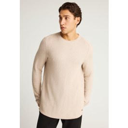 Ανδρική μονόχρωμη πλεκτή μπλούζα με λαιμόκοψη