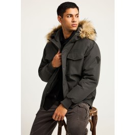 Men's bomber jacket with detachable hood