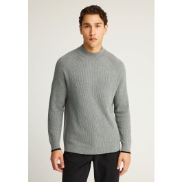 Men's knitted cotton mock neck sweater