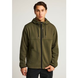 Men's zip-up hoodie in knitted fabric