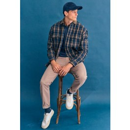 Men's plaid cotton overshirt