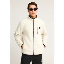 Fleece zip-up hoodie with chest pocket