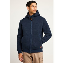 Men's single-color knitted zip-up hoodie
