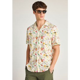 Men's relaxed linen blend short-sleeve shirt