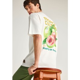 Ανδρικό βαμβακερό oversized t-shirt με τύπωμα