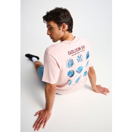 Ανδρικό relaxed t-shirt με τύπωμα στην πλάτη