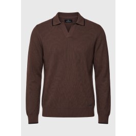 Ανδρική πλεκτή μπλούζα polo με v-notch άνοιγμα