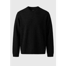 Ανδρικό μελανζέ πλεκτό πουλόβερ με crew neck