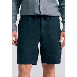 Comfort fit garment dyed βερμούδα από λινό