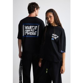 FNK.GRWN oversized t-shirt με τύπωμα WHAT IF