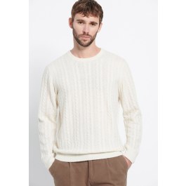 Cable knit πουλόβερ με μίξη από μαλλί Marron