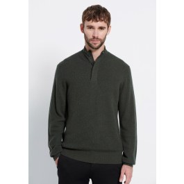 Slim fit πλεκτή μπλούζα wool blend Marron