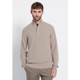 Slim fit πλεκτή μπλούζα wool blend Marron