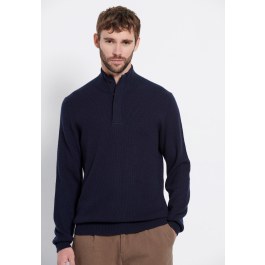 Slim fit πλεκτή μπλούζα wool blend Marron
