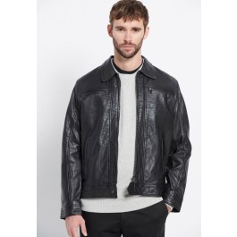 Men's leather jacket (Sheepskin) - Marron label
